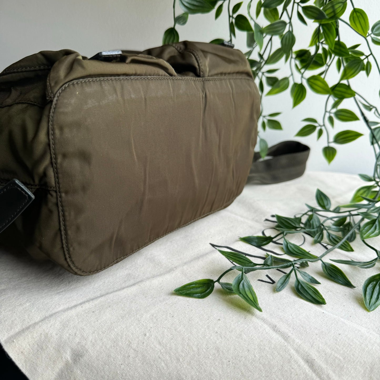 Prada Khaki Nylon Back Pack
