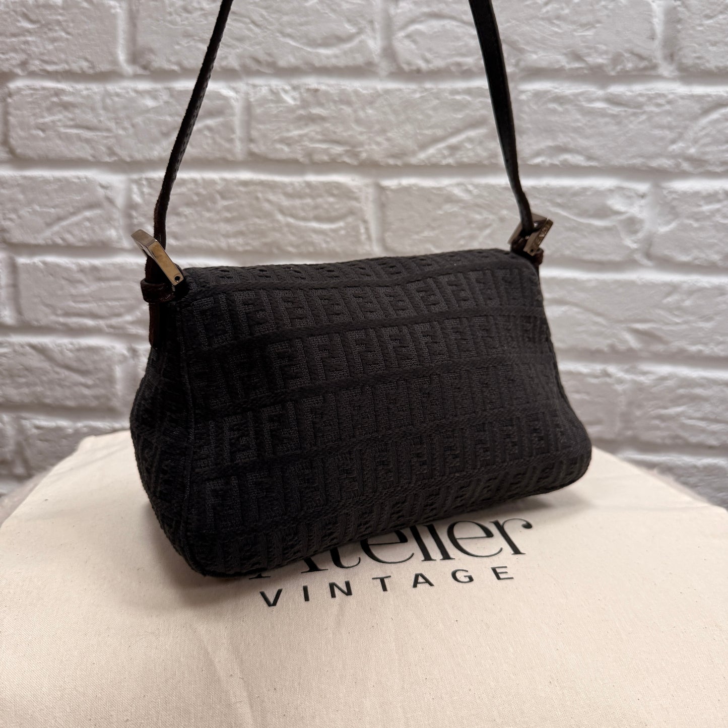 Fendi 1990s Rare Fendi Mini Mamma Baguette in grey & Brown suede