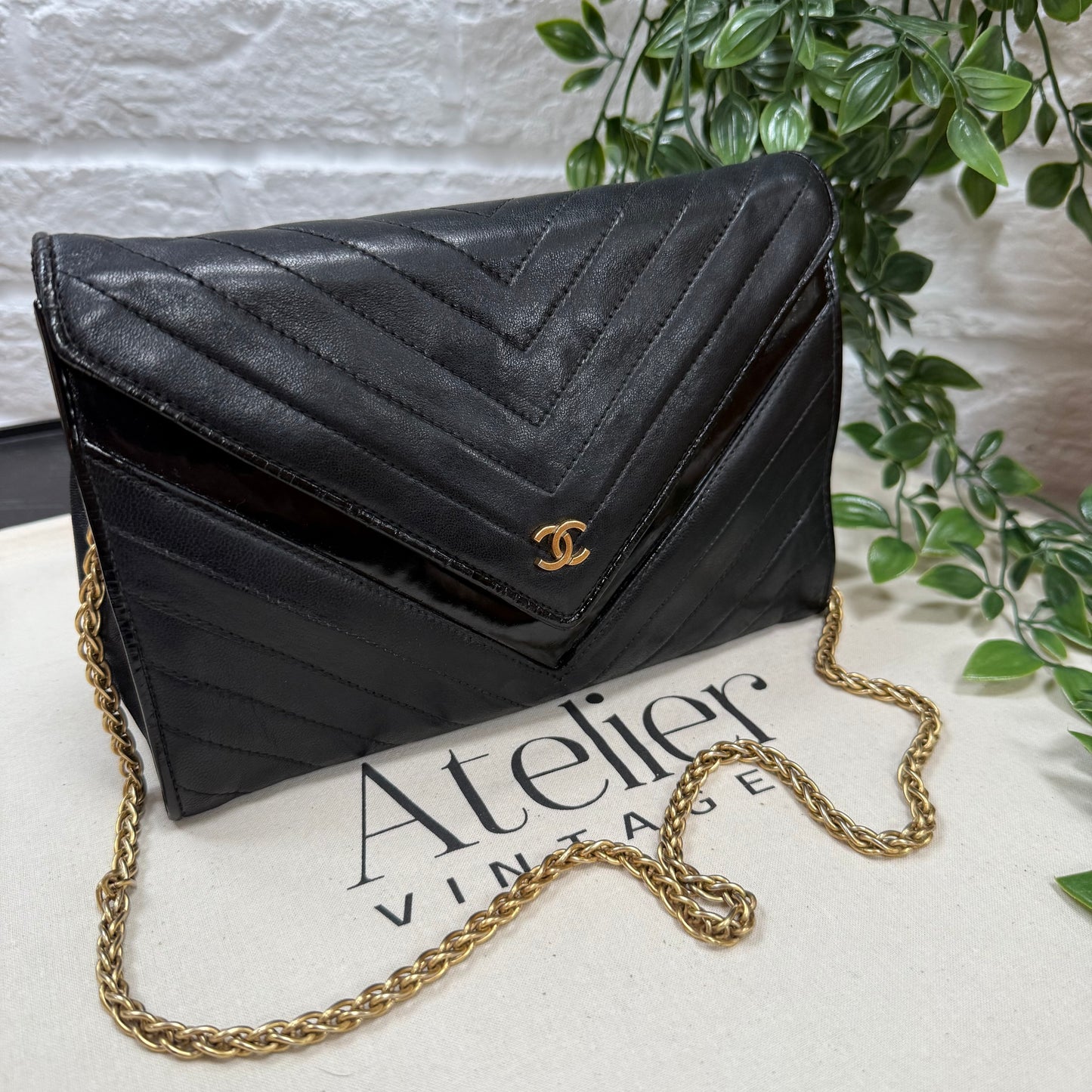 Chanel 1986 Chevron Envelope Flap