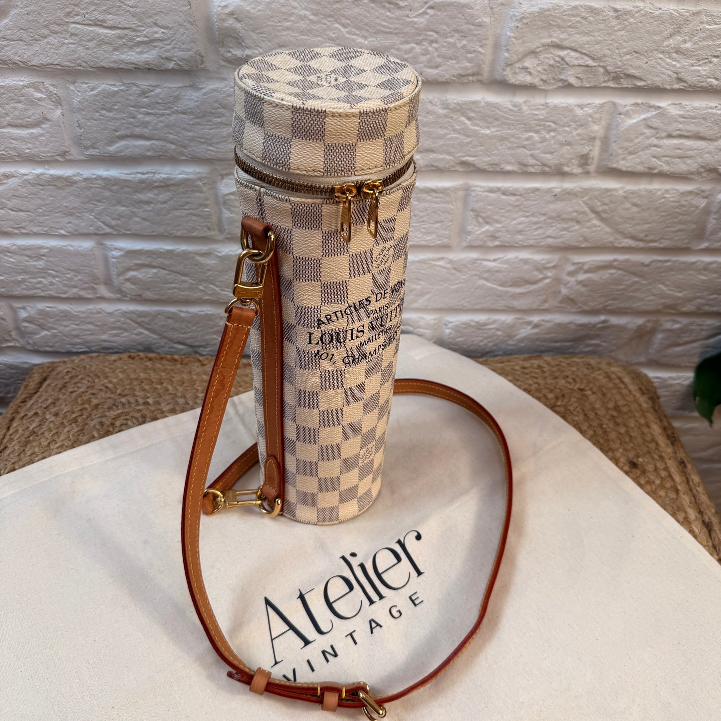 Louis Vuitton Damier Azur two way bottle carrier