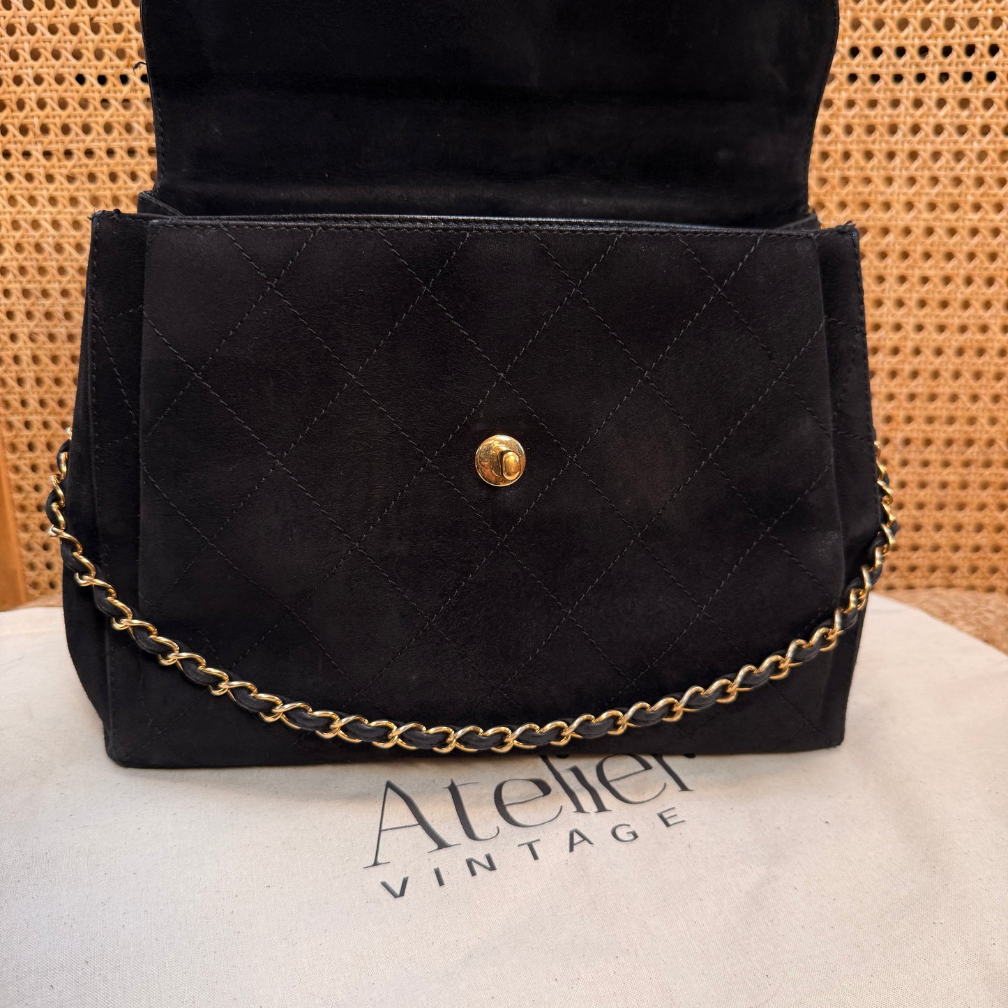 Chanel Rare 1997 Large Suede Single Flap