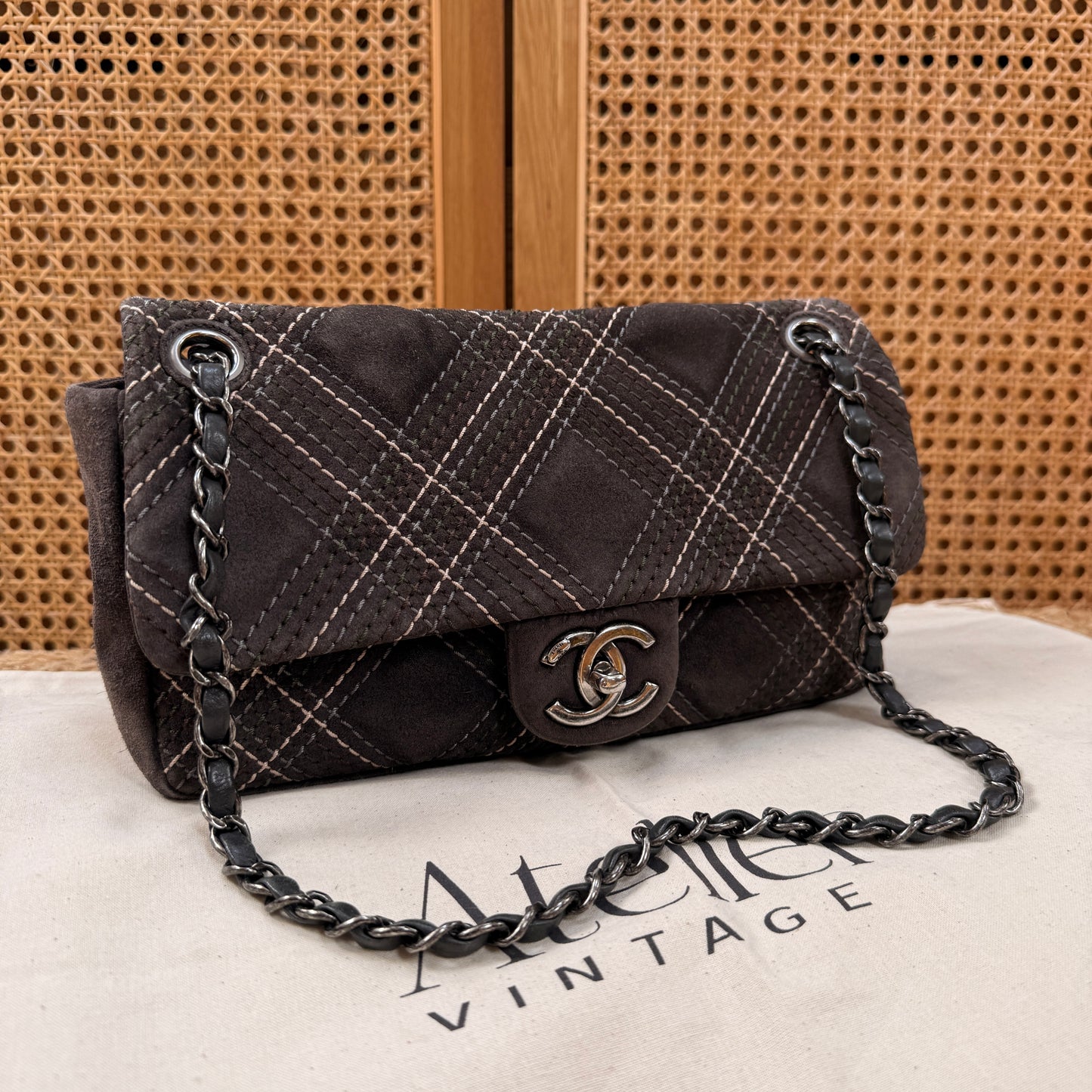 Chanel 2013 Suede Wild Stitch Single Flap