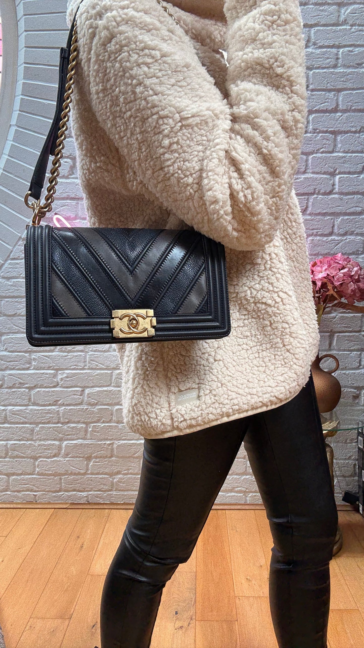Chanel Rare 2016 Navy Le Boy in Caviar mix