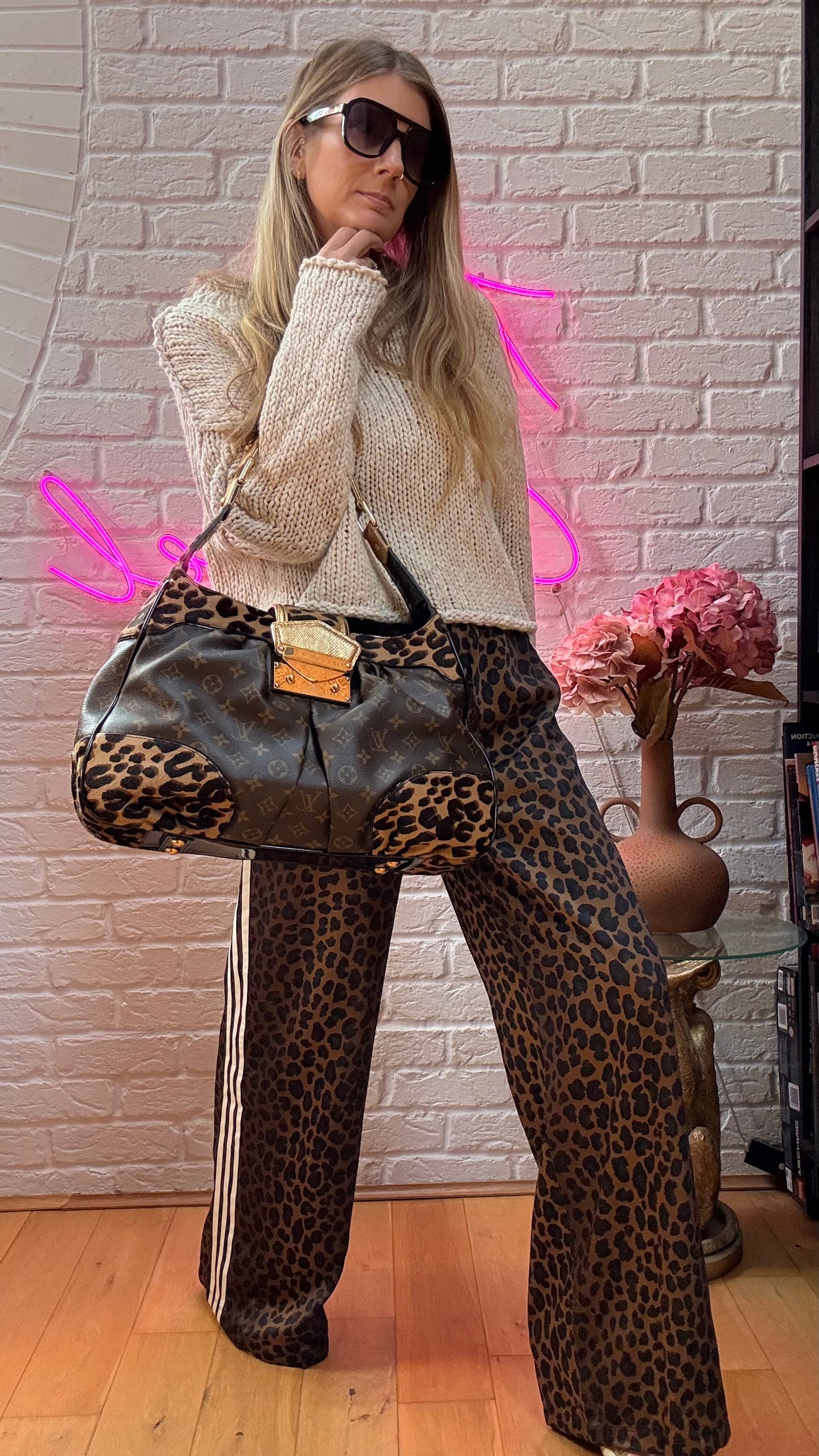 Louis Vuitton 2006 Super rare & immaculate Stephen Sprouse Polly on monogram & Leopard pony hair