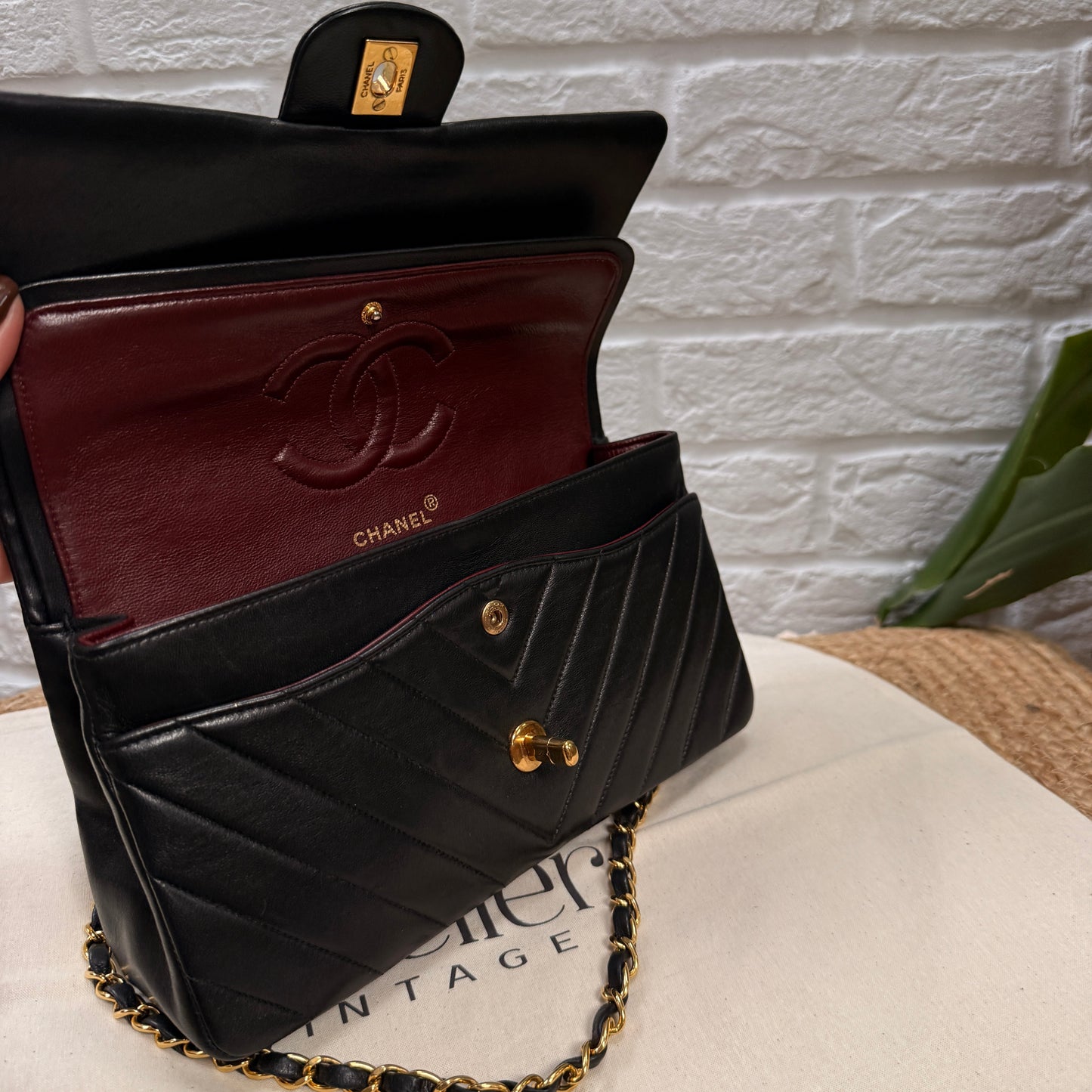 Chanel 1991 Rare & Limited Edition Chevron Classic double flap medium