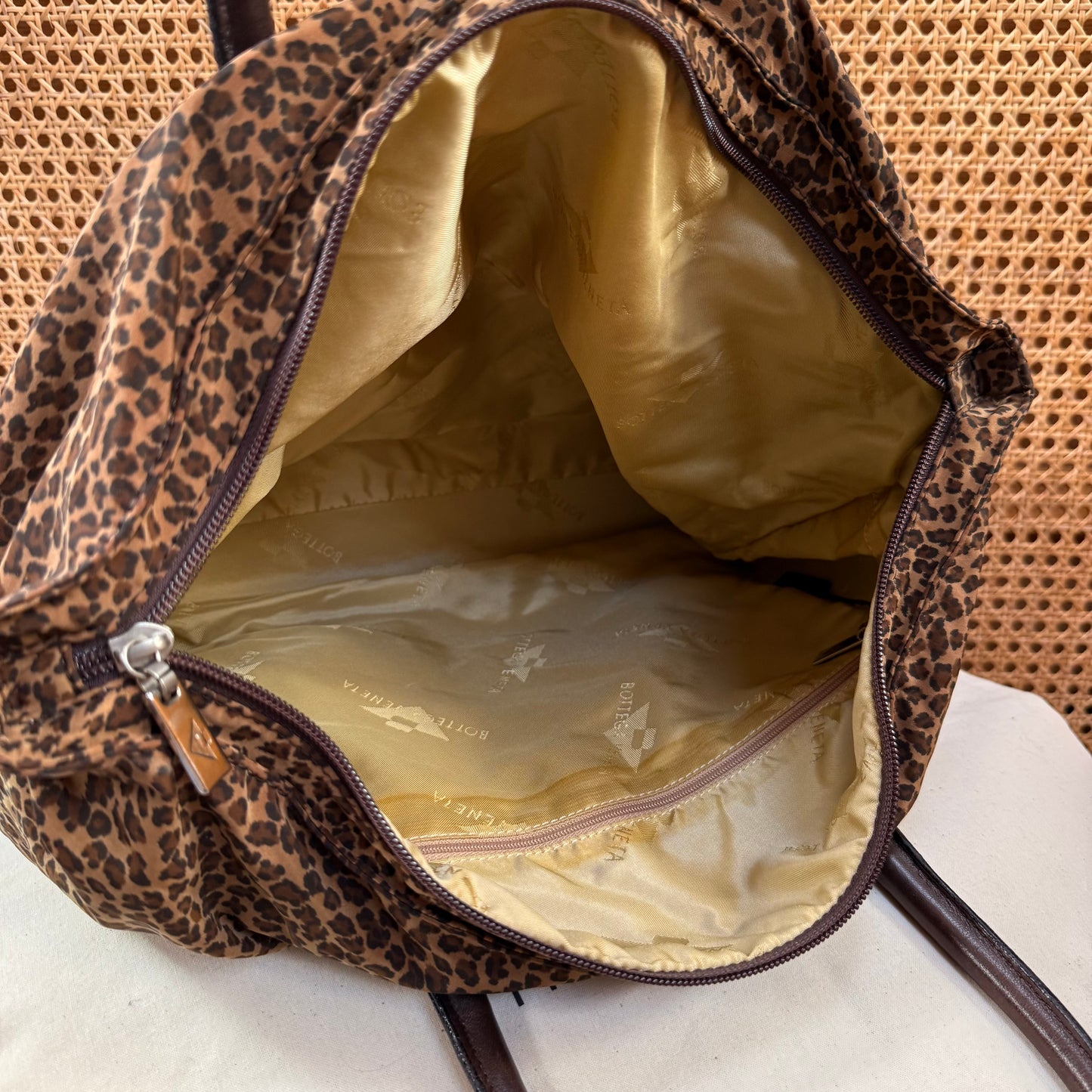 Bottega Veneta 1990s Leopard Print Boston Tote