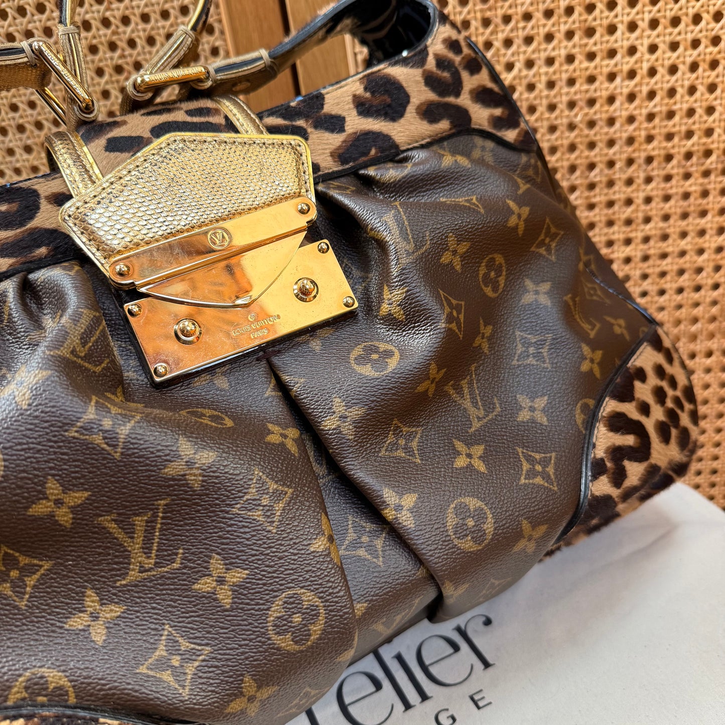 Louis Vuitton 2006 Super rare & immaculate Stephen Sprouse Polly on monogram & Leopard pony hair