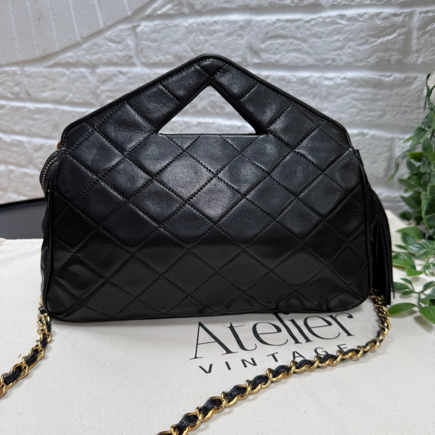 Chanel 1989 Chanel Two Way Top Handle & Cross Body Zip Top