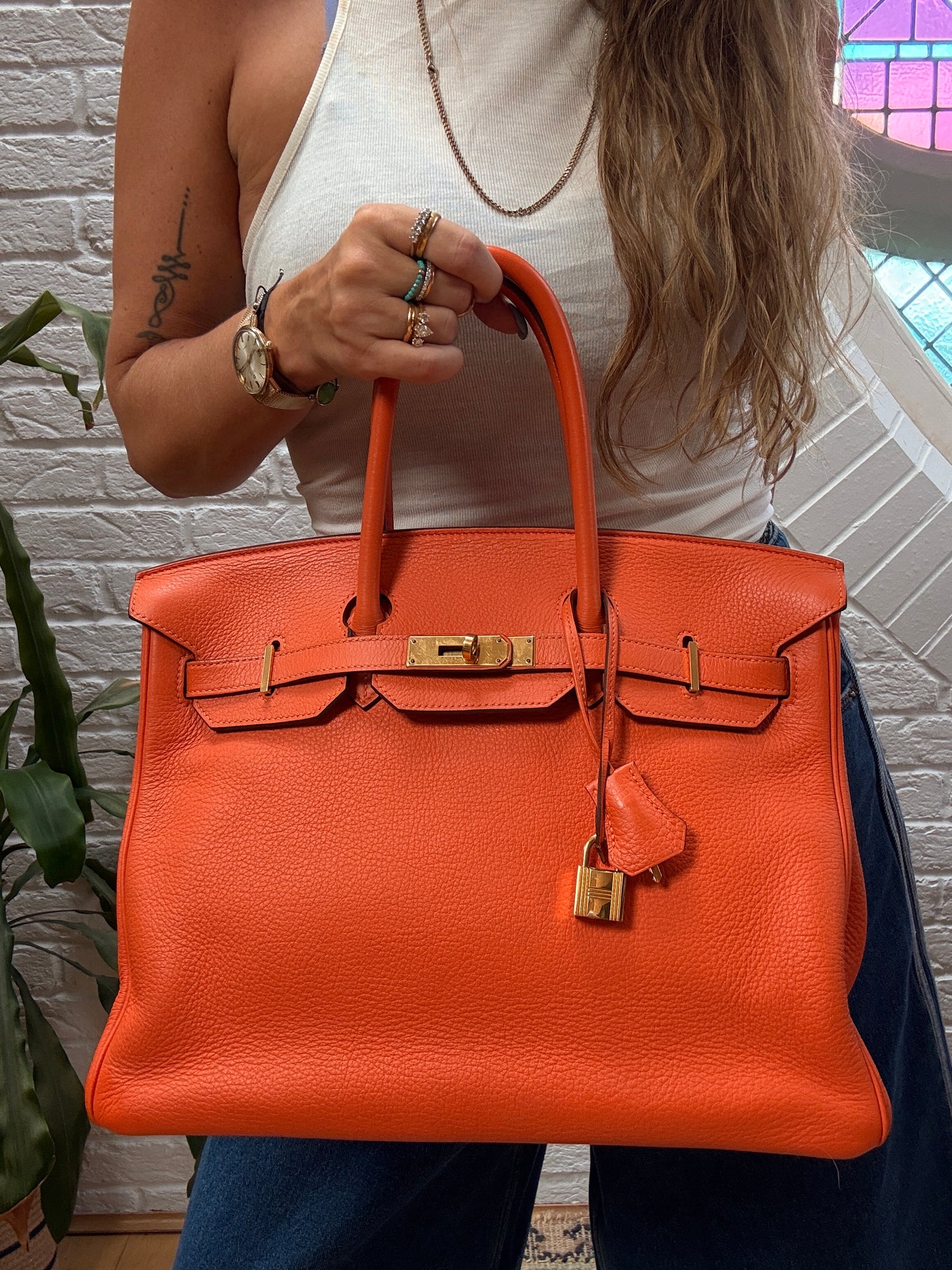 Hermes Birkin 35 Clemence Leather 2011