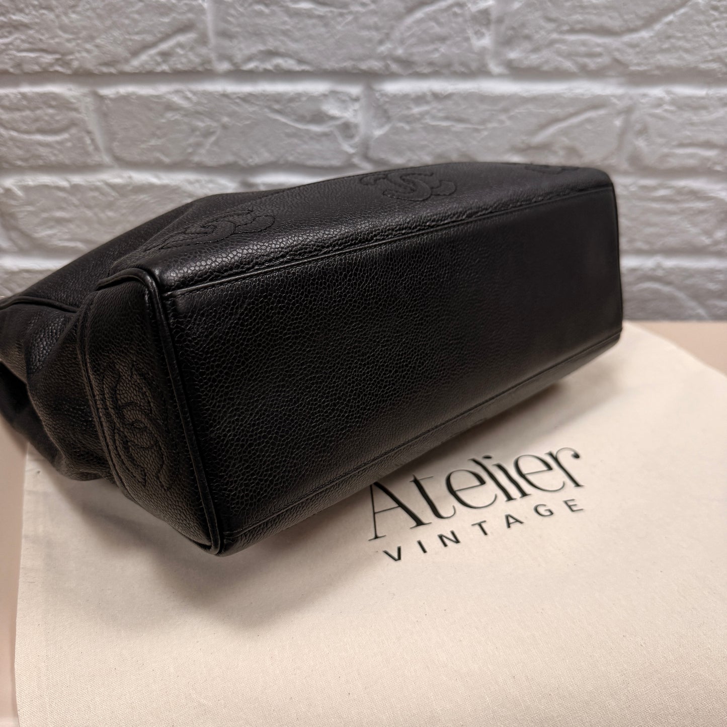 Chanel 1994 Black Triple CC Caviar Tote