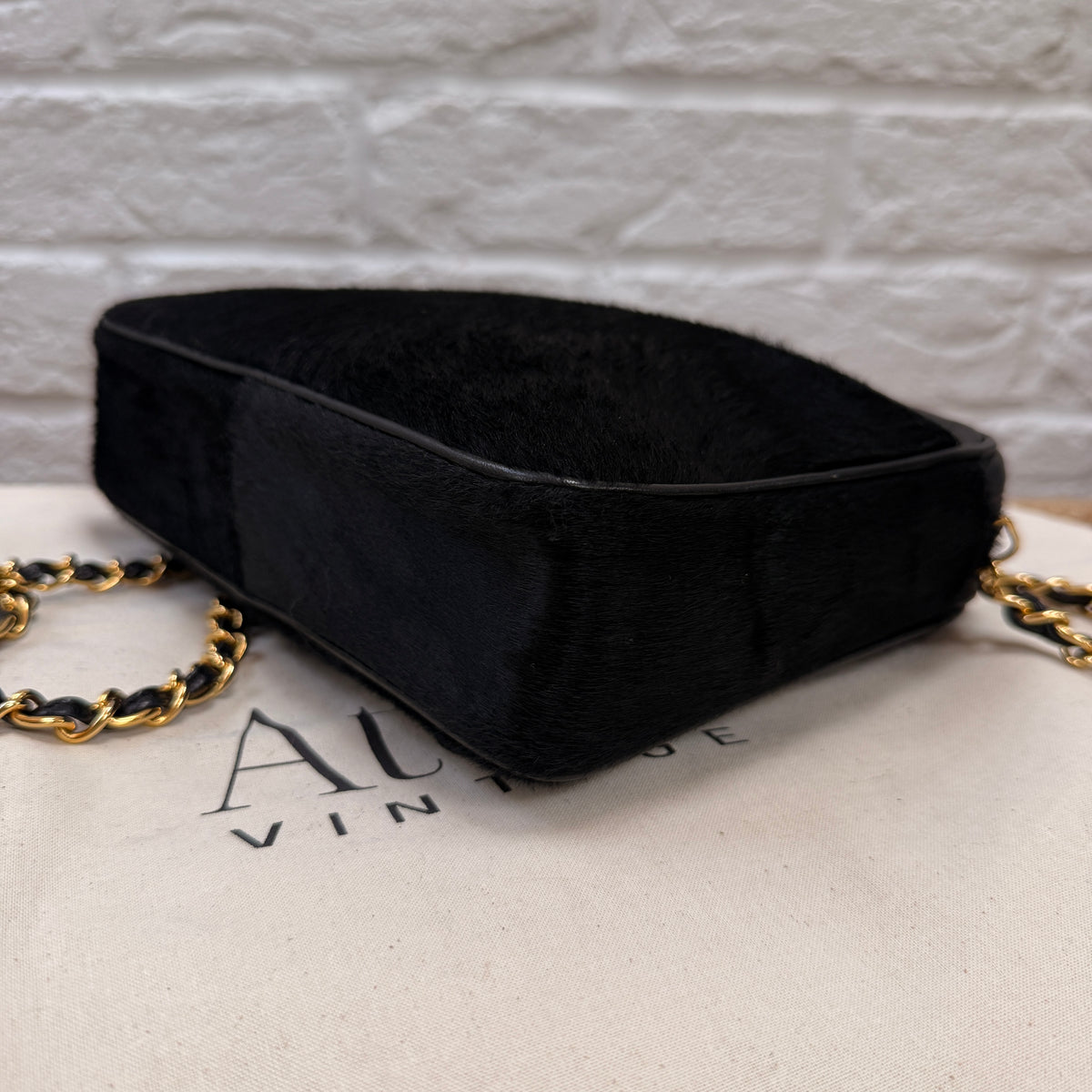 Chanel 1986 Rare Black Pony Hair & Leather Camera Bag