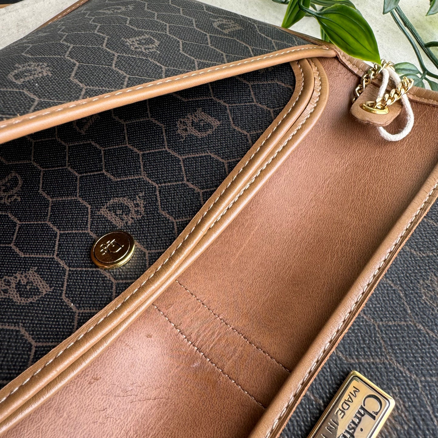 Dior 1980s Honeycomb Two Way Chain Strap Bag