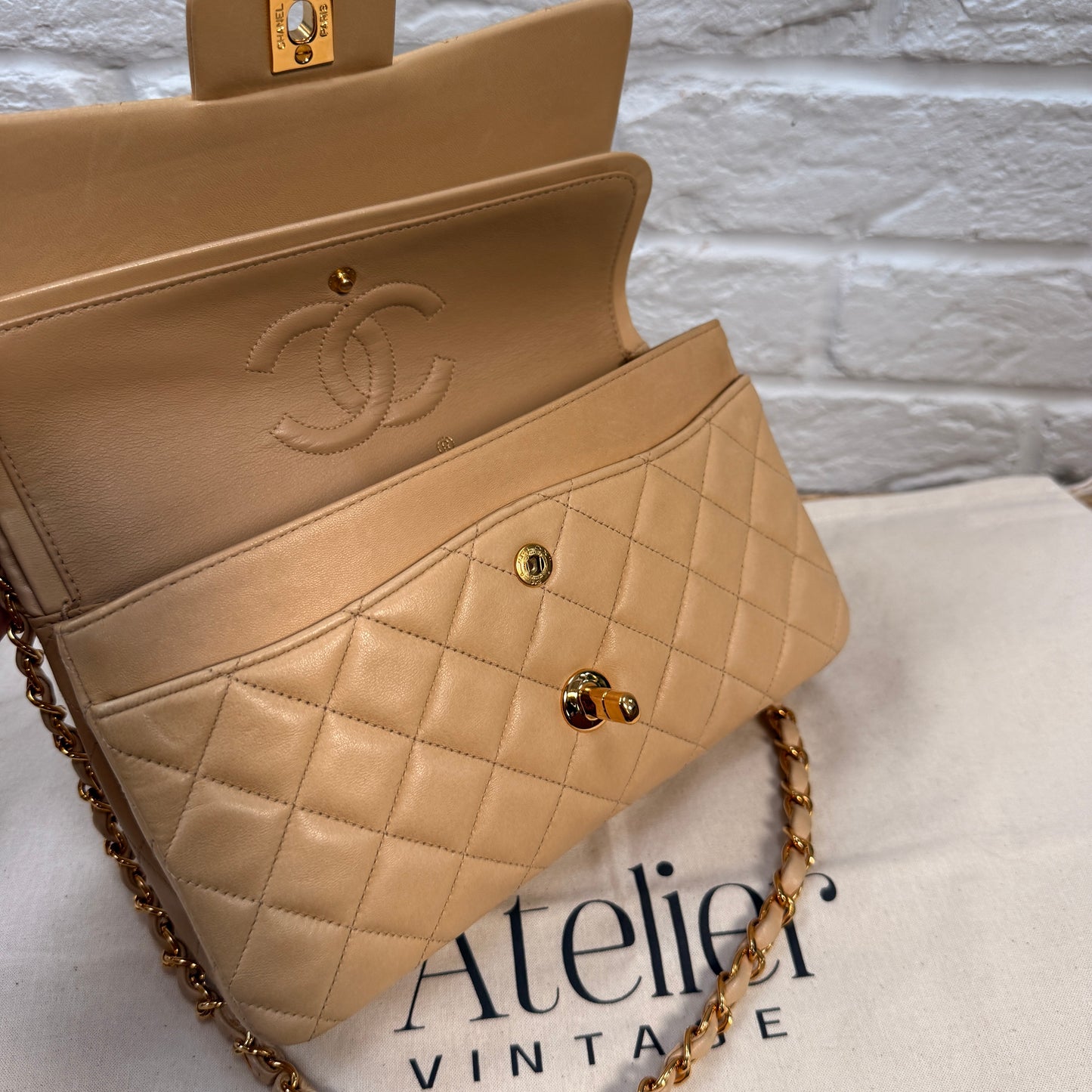 Chanel 1997 Beige Classic Double Flap Small