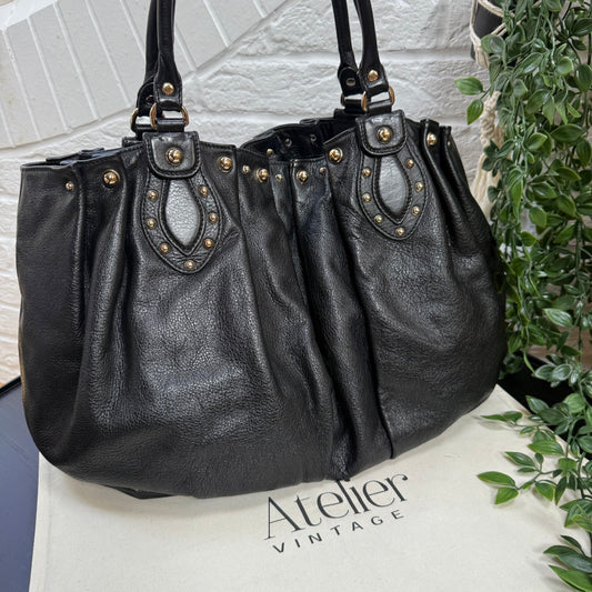 Gucci 1990s Oversized tote with Gold Studs