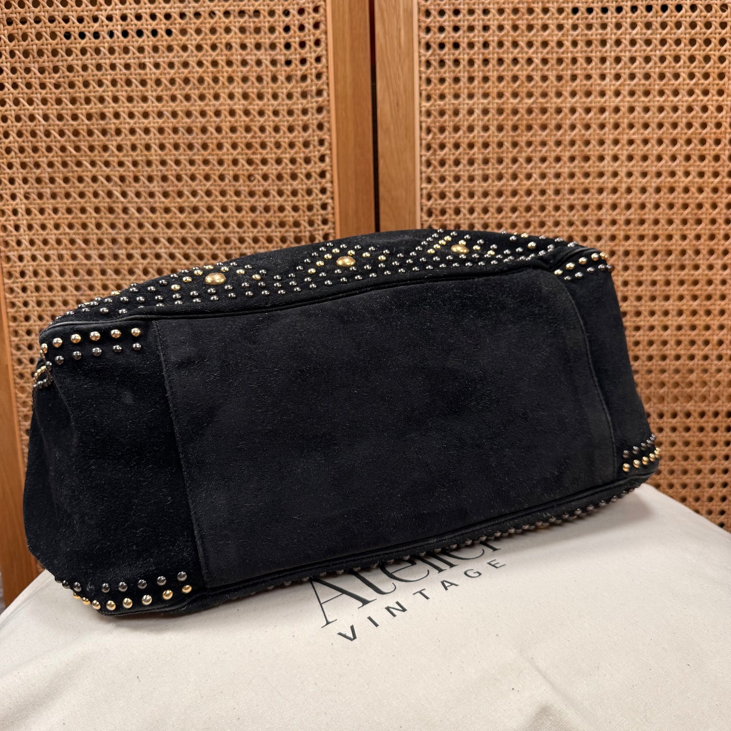 Saint Laurent 2008 Besace Suede & Studded Tote