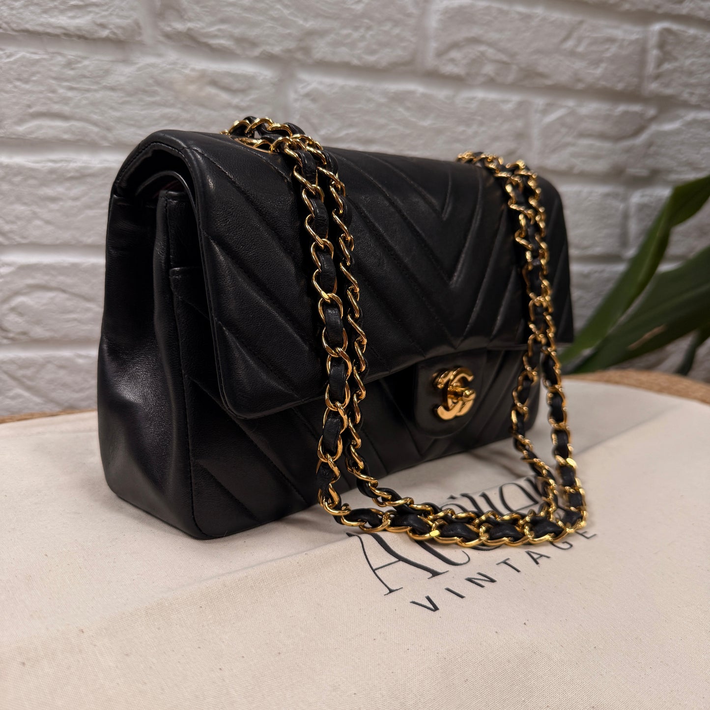 Chanel 1991 Rare & Limited Edition Chevron Classic double flap medium