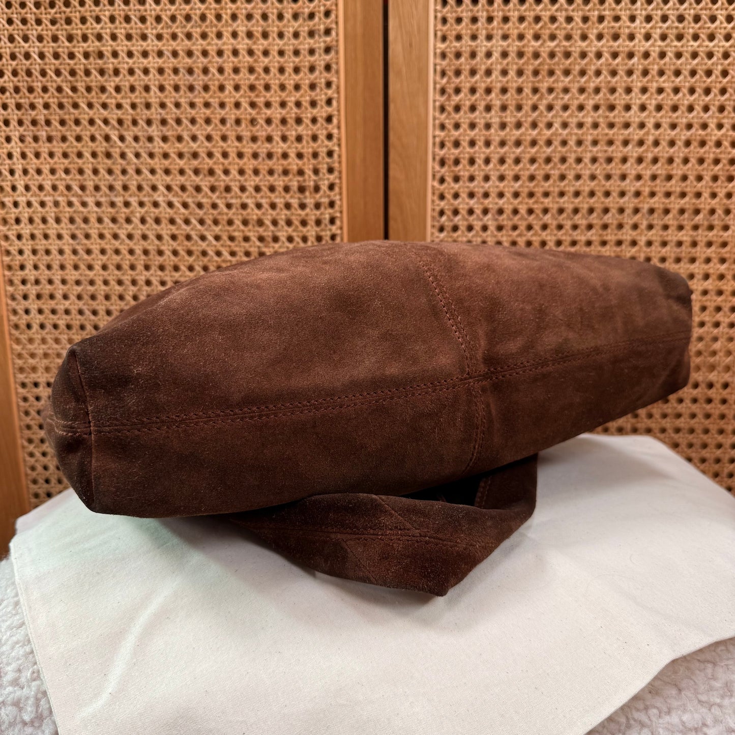 Bottega Veneta 2003 Tan Suede Hobo Tote