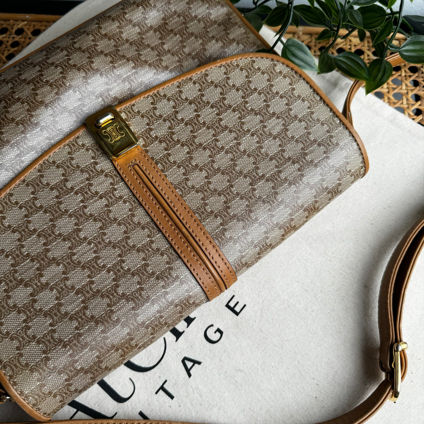Celine Vintage Triomphe Shoulder Bag