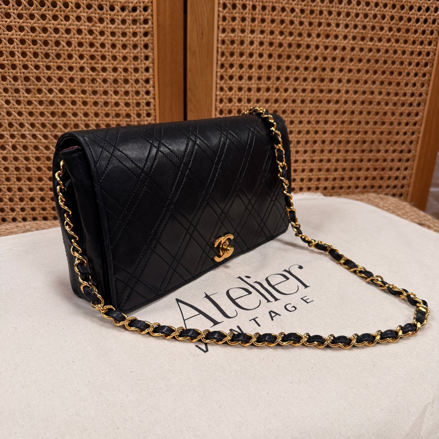 Chanel Ultra Rare Early 1980s Double Quilted Single Full Flap