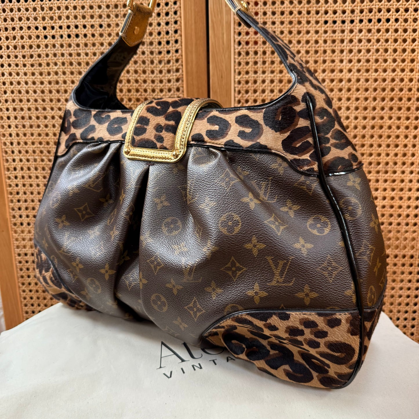 Louis Vuitton 2006 Super rare & immaculate Stephen Sprouse Polly on monogram & Leopard pony hair