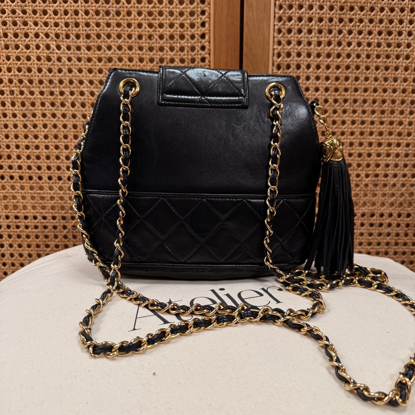 Chanel 1989 Black Camera Style Envelope Mini Tote