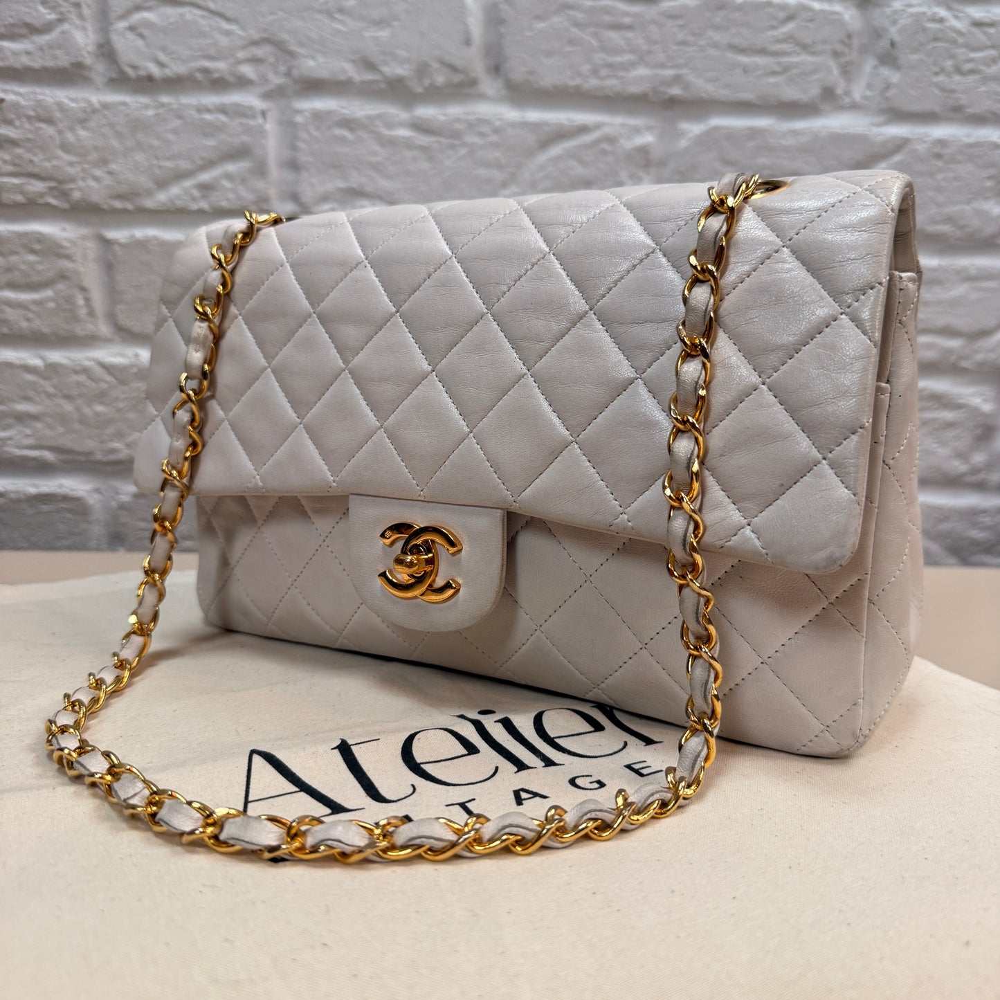 Chanel Rare 1989 Classic Double Flap Medium in Ivory