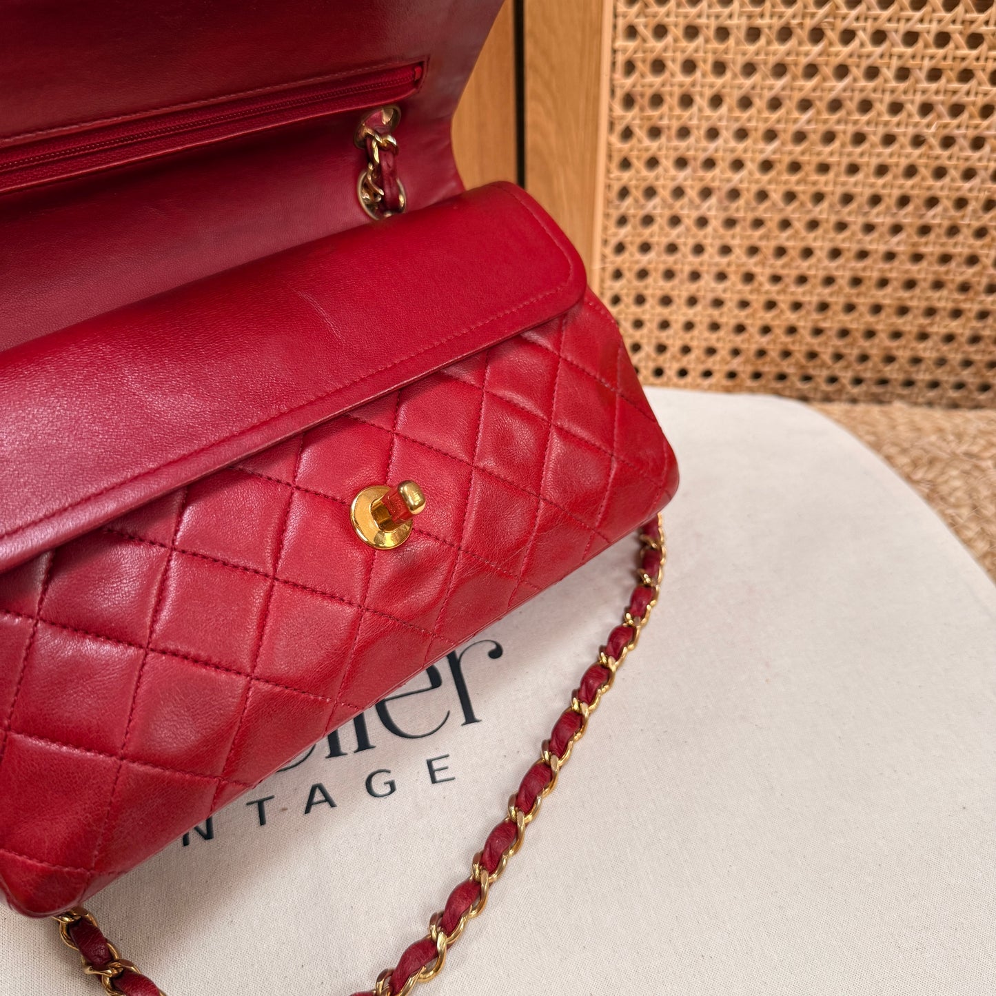Chanel 1989 Red Classic Double Flap Small