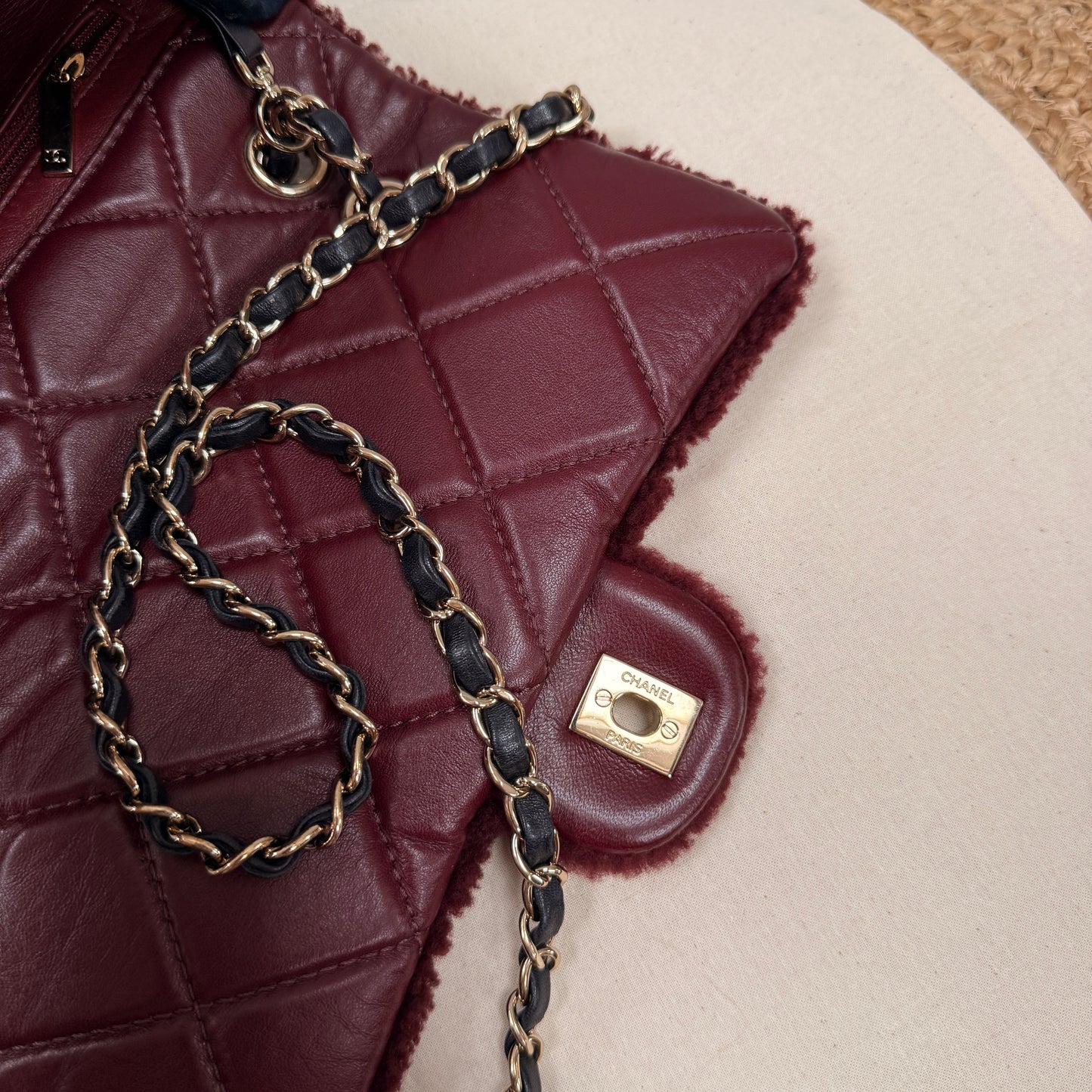 Chanel 2019 Shearling Tri Color Single Flap