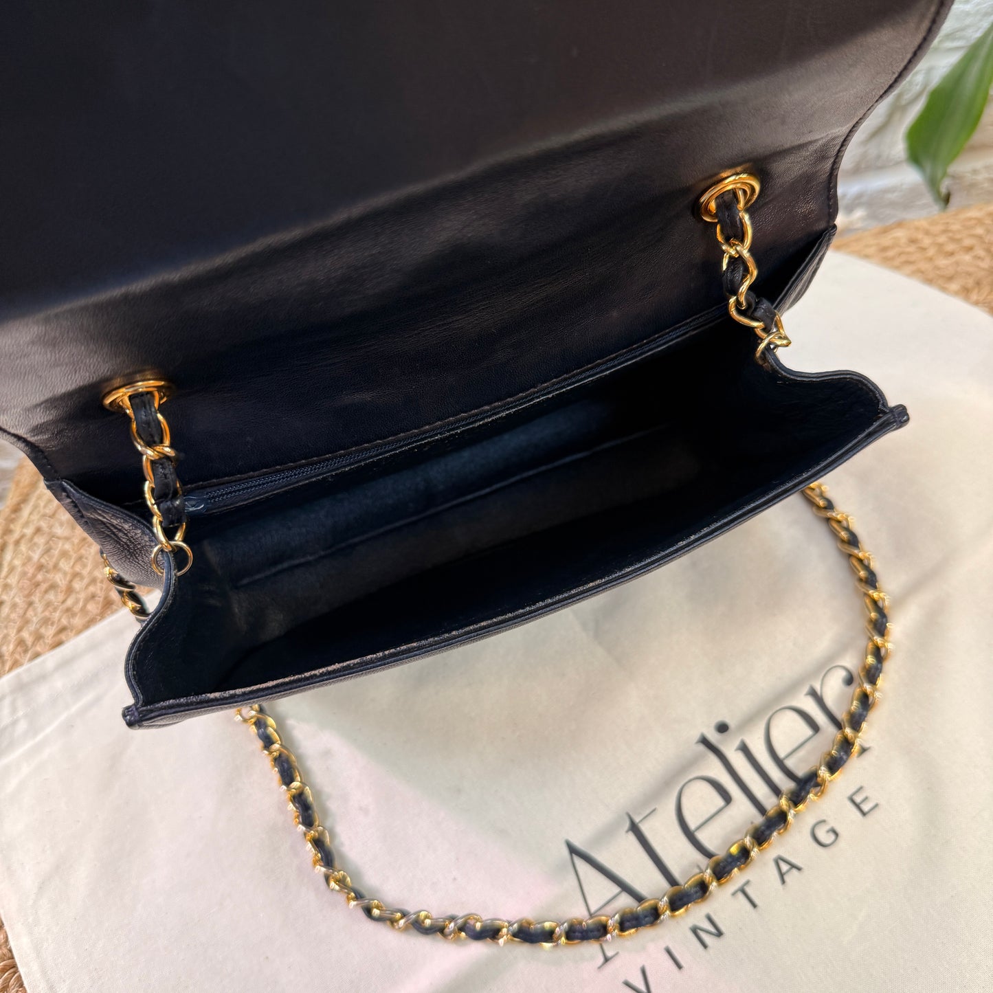 Chanel 1986 Navy Lambskin Full flap in diamond quilting