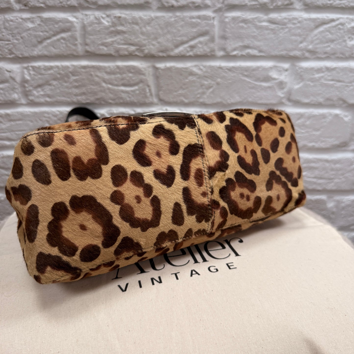 Fendi 1990s Original Fendi Mamma Baguette In Leopard Print Pony Hair