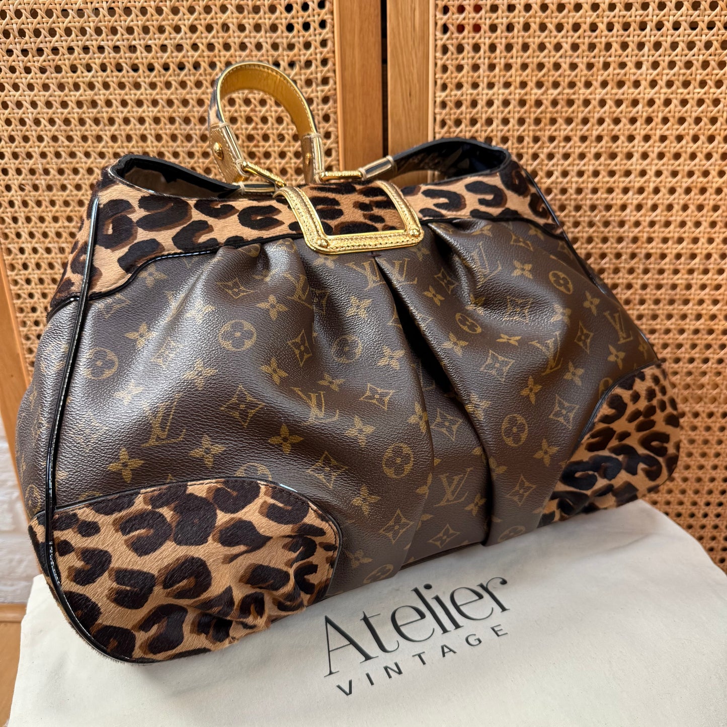 Louis Vuitton 2006 Super rare & immaculate Stephen Sprouse Polly on monogram & Leopard pony hair