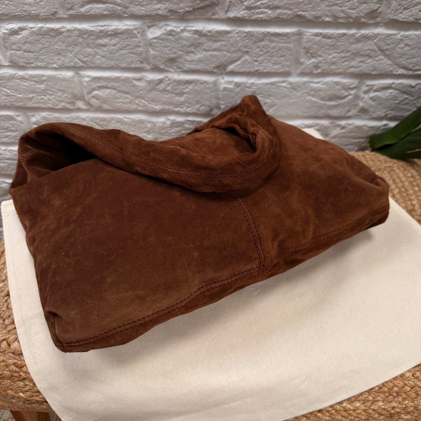 Bottega Veneta 1990s Tan Suede Hobo Tote