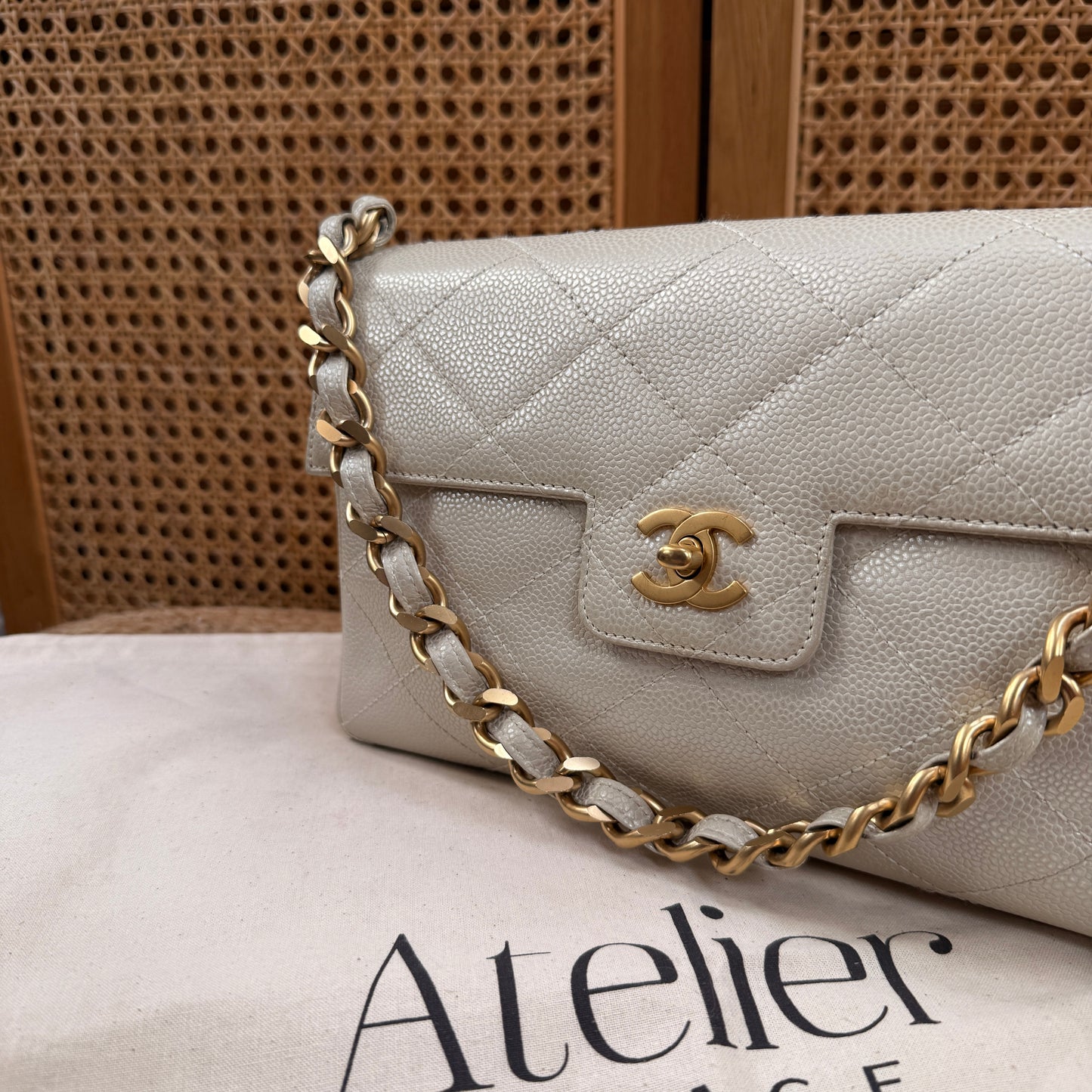 Chanel Ultra Rare 2000 pearlescent Caviar Single Flap