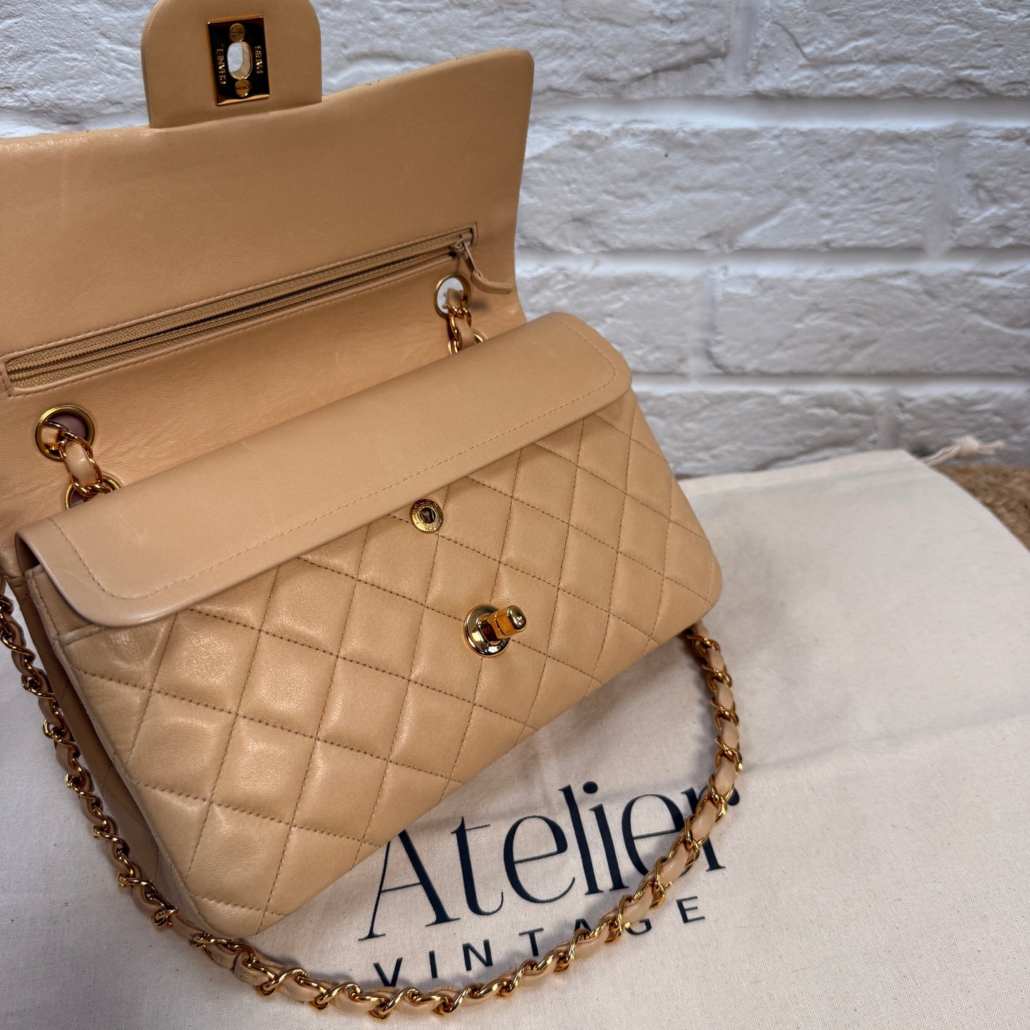 Chanel 1997 Beige Classic Double Flap Small