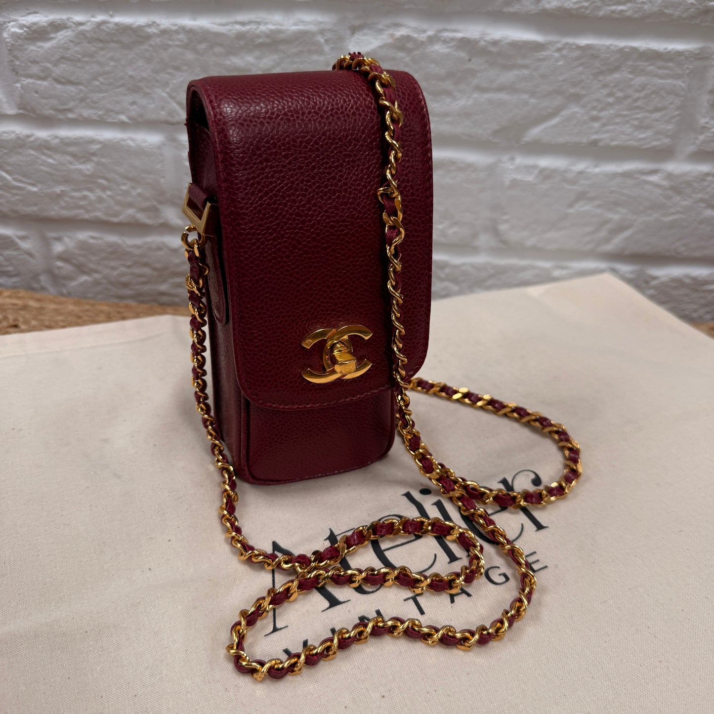 Chanel 1994 Caviar Pochette - Bordeaux Caviar Leather & 24k gold hardware