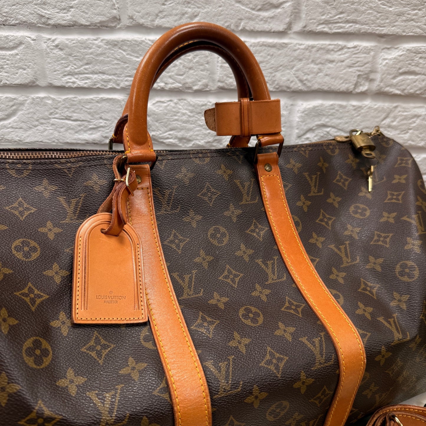 Louis Vuitton 1990 Keepall Bandoulier 50 with luggage tag, padlock, keys & handle strap