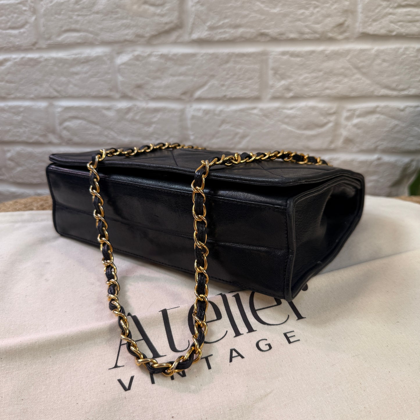 Chanel 1986 Navy Lambskin Full flap in diamond quilting