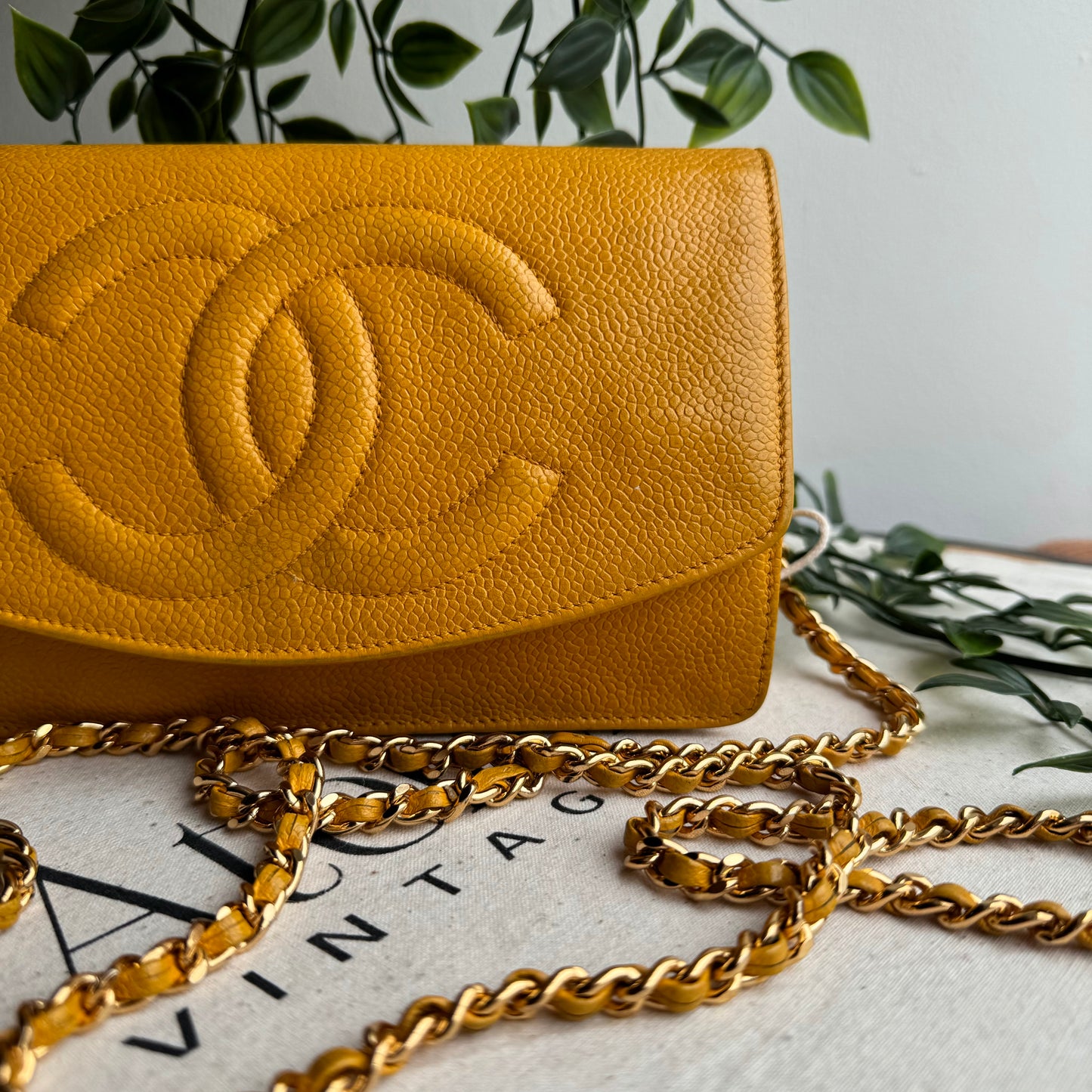 Chanel 1994 Caviar Leather Wallet on Chain
