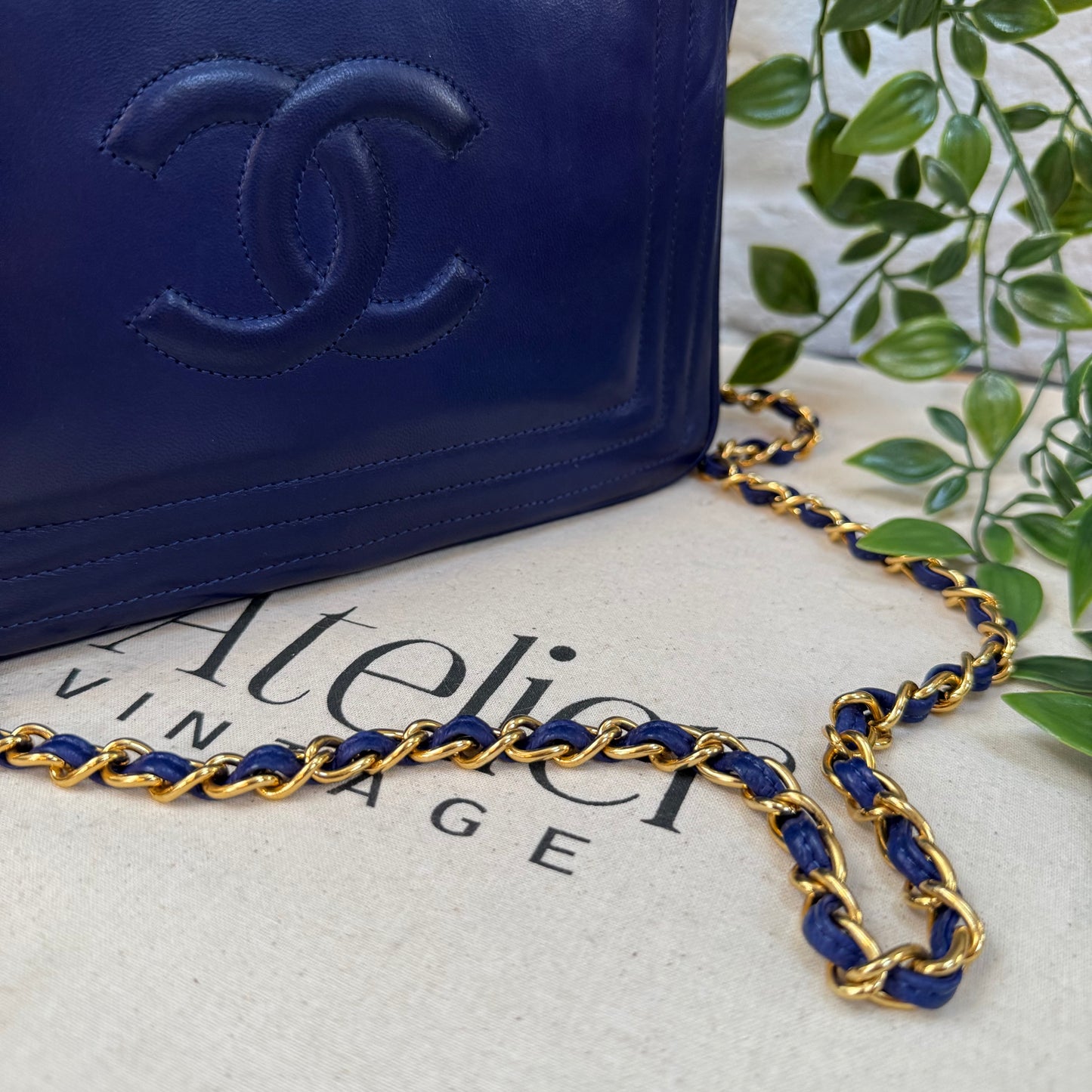 Chanel 1986 CC Quilted French Blue Camera bag