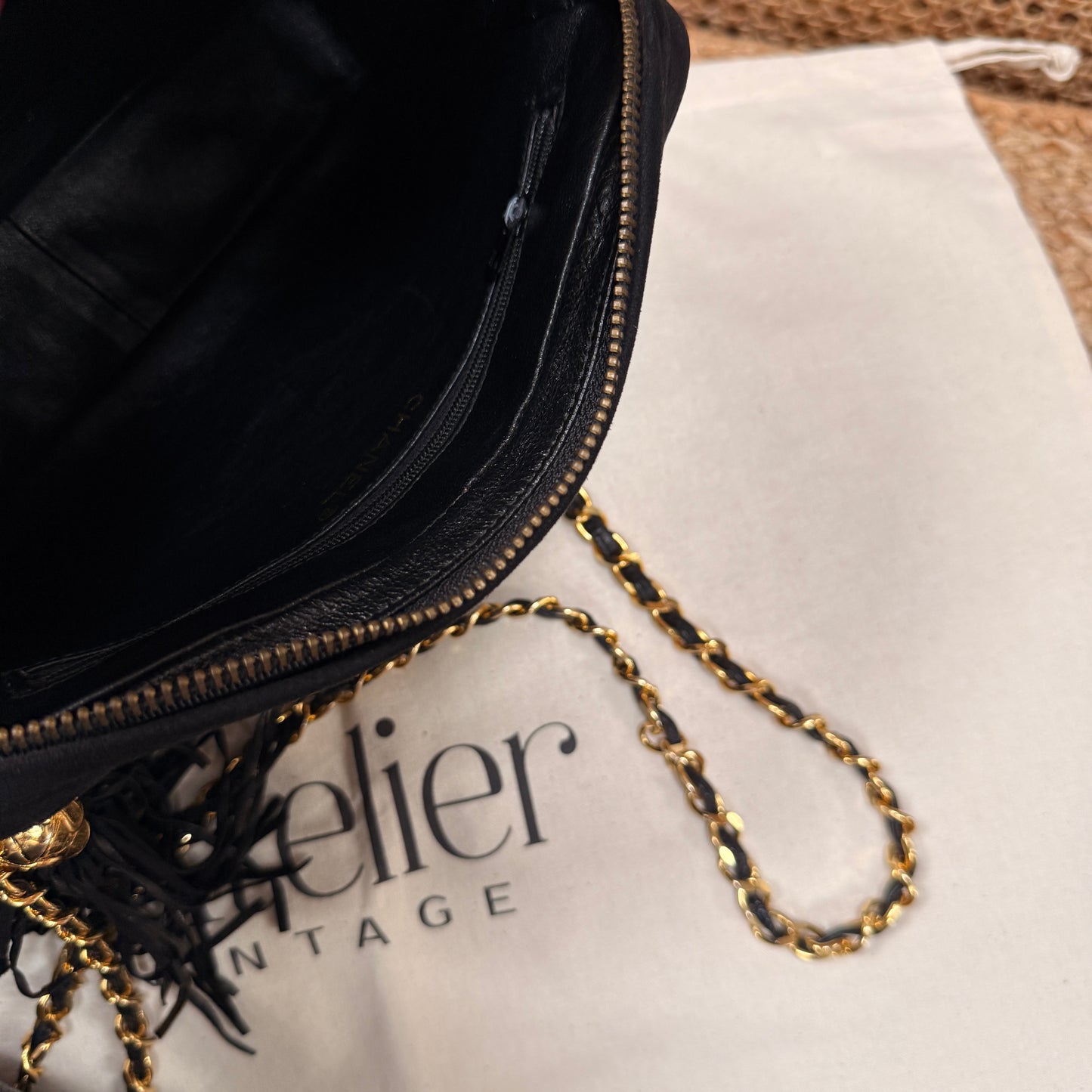 Chanel 1989 Rare Black Suede Front Flap Camera Bag