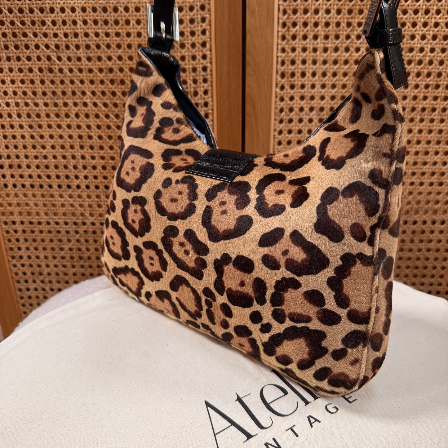 Fendi 2002 Mamma Baguette Leopard Tote - Limited Edition Pony Hair & Enamel Closure