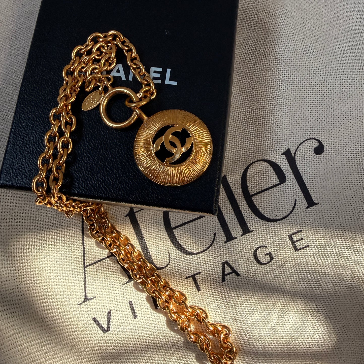 Chanel 1980s Vintage CC Pendant & Chain