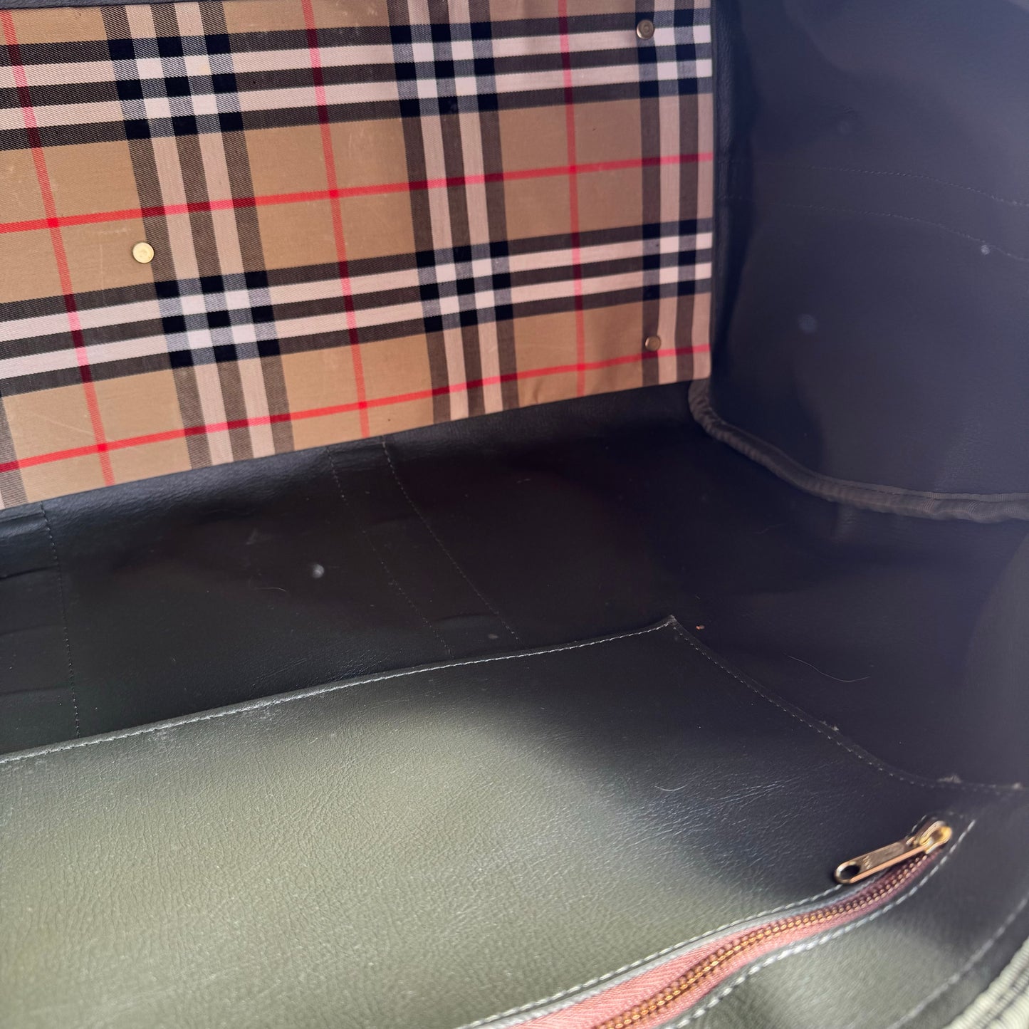 Burberry 1980s Canvas & Leather Two Way Holdall