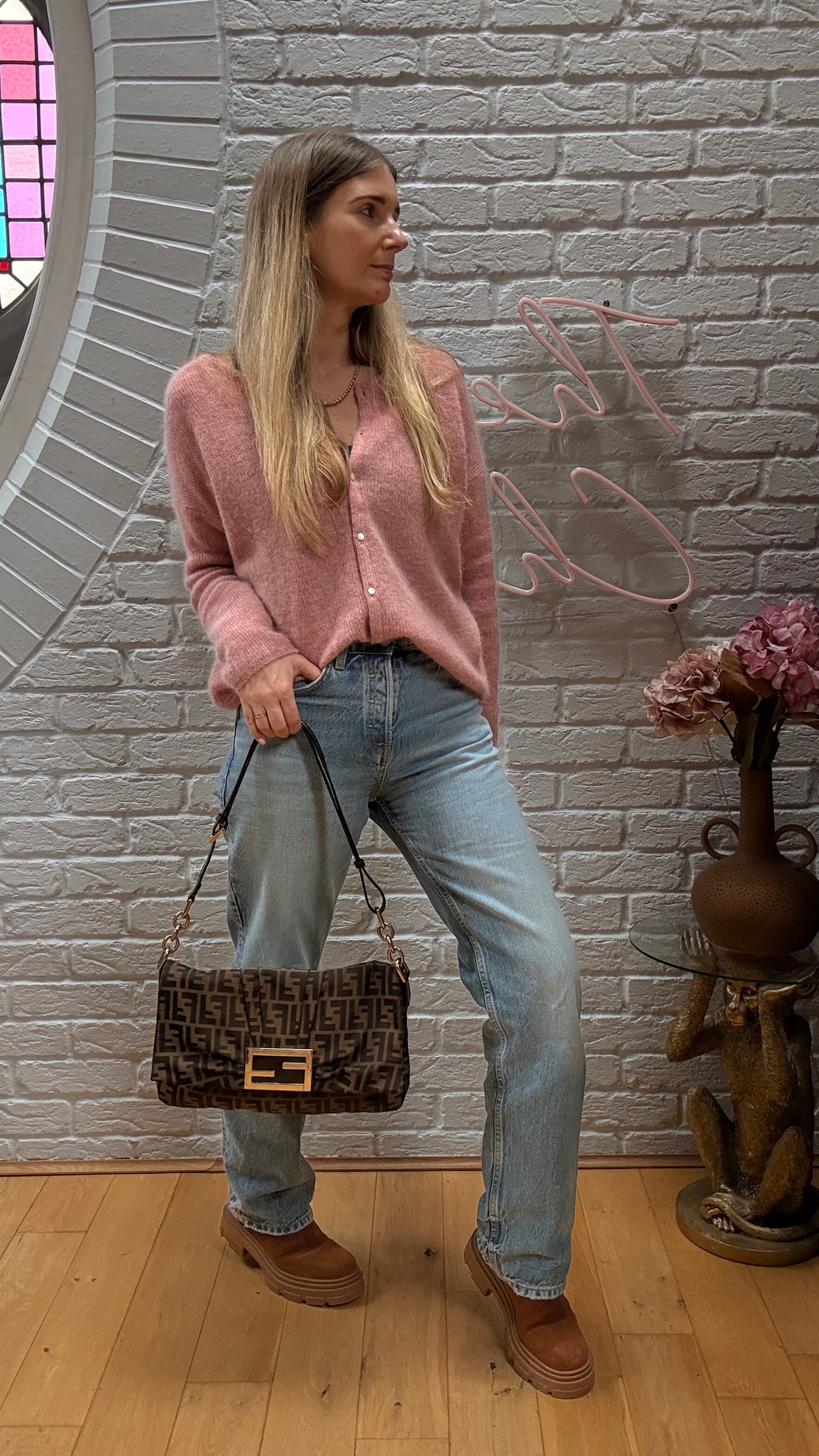 Fendi 1990s Rare Fendi Mia Mamma Two Way Cross Body Maxi Baguette