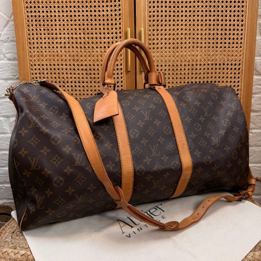 Louis Vuitton 1990 Keepall Bandoulier 50 with luggage tag & handle strap