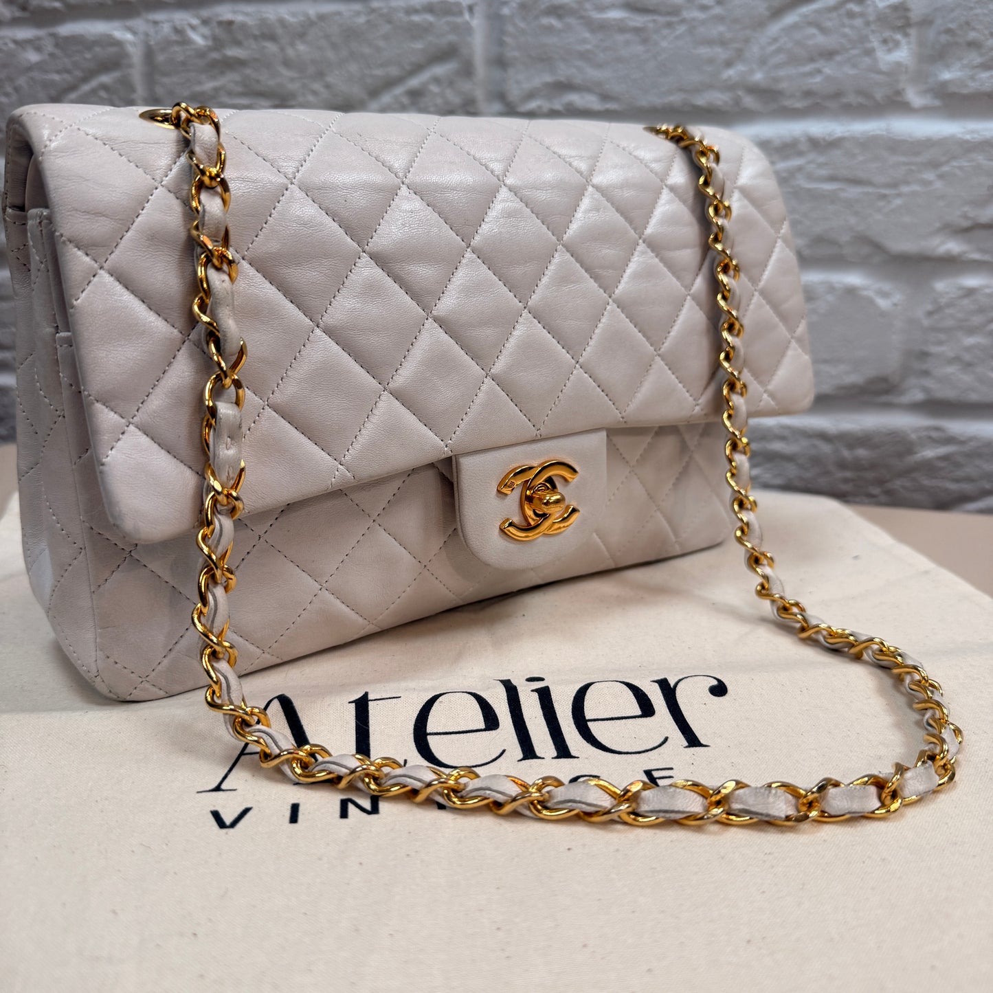 Chanel Rare 1989 Classic Double Flap Medium in Ivory