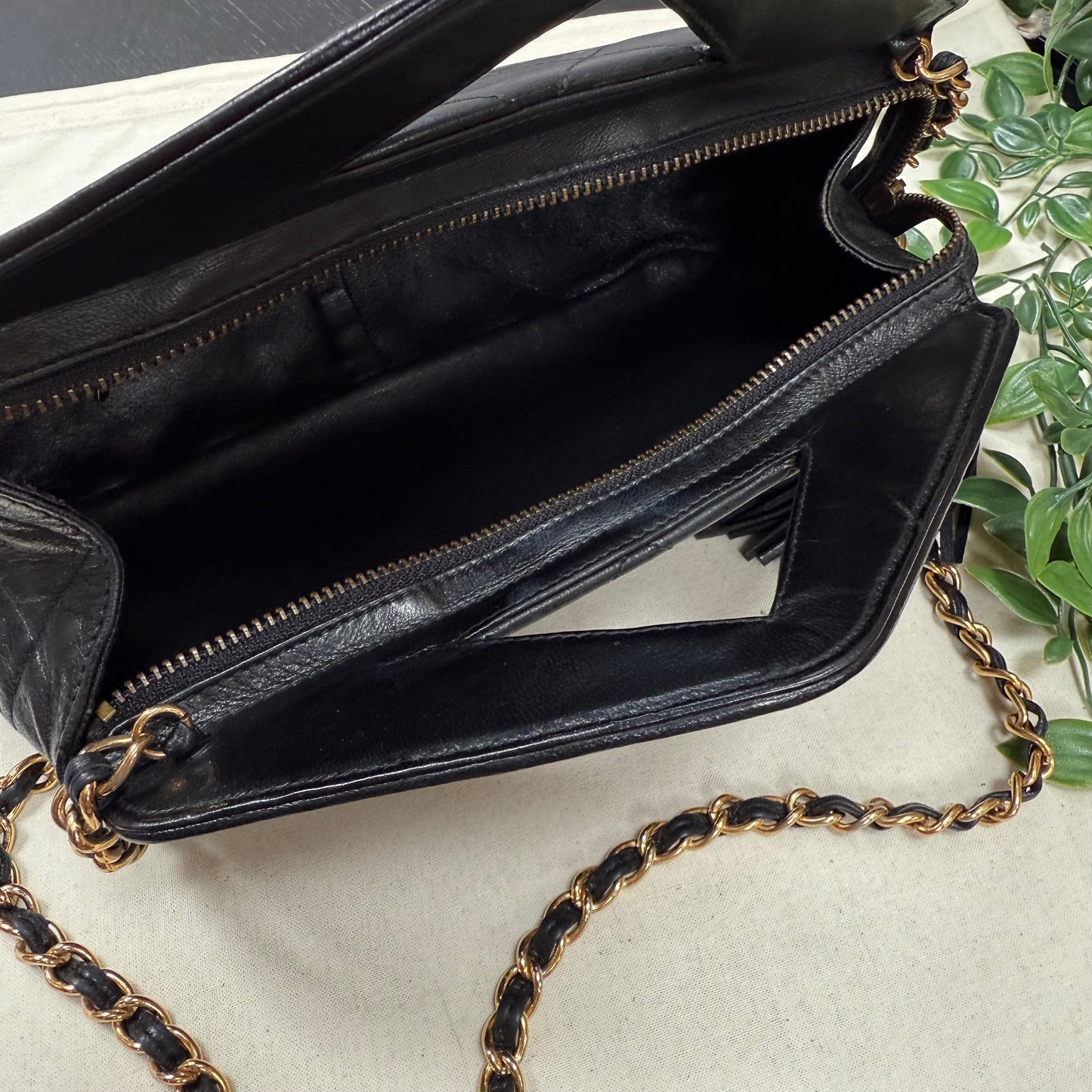 Chanel 1989 Chanel Two Way Top Handle & Cross Body Zip Top