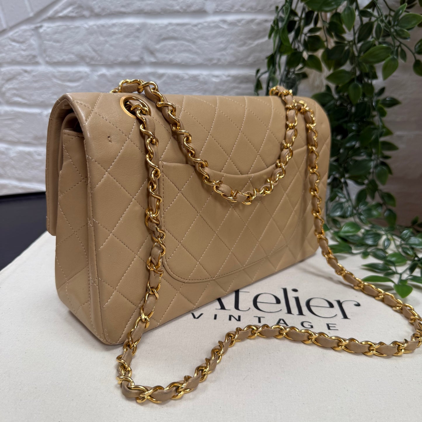 Chanel Rare 1989 Dark Beige Classic Double Flap Medium