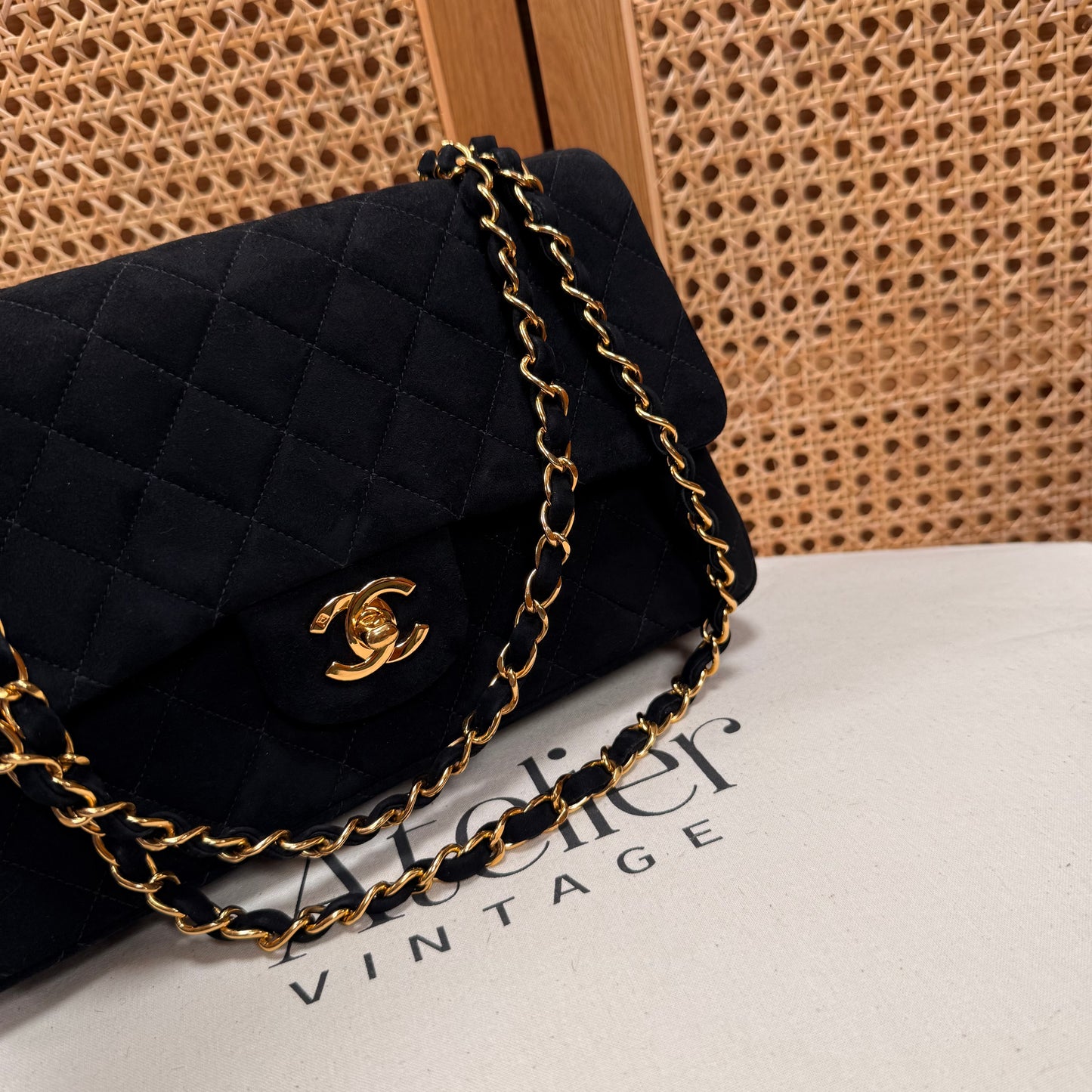 Chanel 2006 Ultra Rare Classic Double Flap Medium in Black Suede