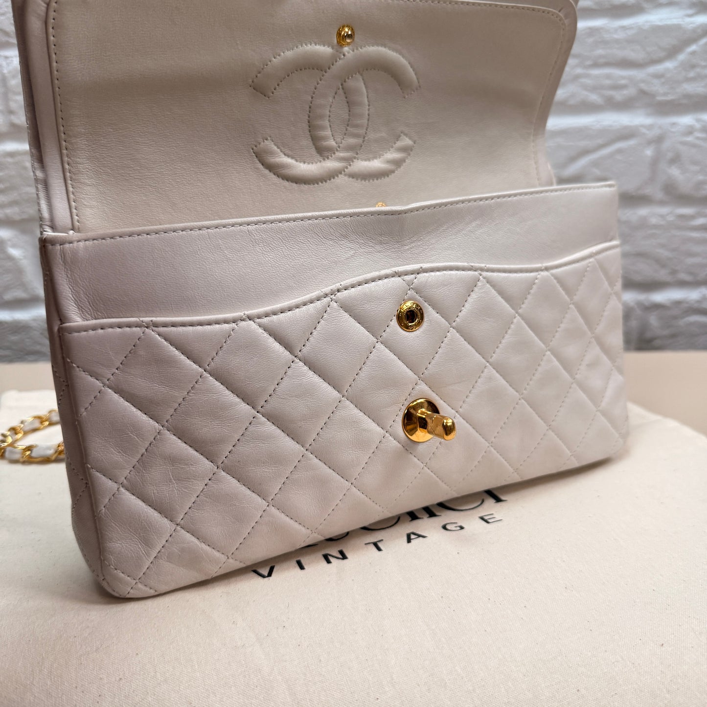 Chanel Rare 1989 Classic Double Flap Medium in Ivory